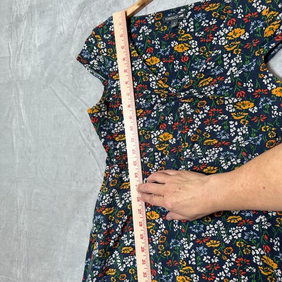 Toad And Co Rosemarie Dress Blue Floral Sz S Sustainable Responsible Organic - Picture 4 of 8